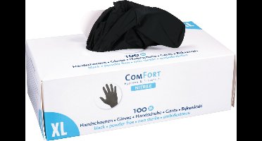 ComFort - Nitril Handschoenen - ongepoederd - 4 gram - Zwart - per 100 stuks