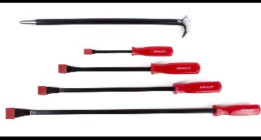 Benson Breekijzer set - 5 delig - gehard staal - heavy duty handvaten - zwart gelakt