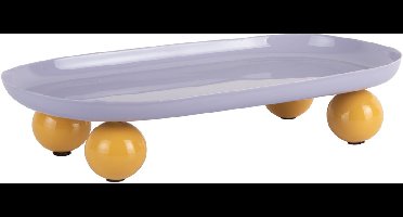 Present Time - Dienblad Double Funky Oval Large - Soft purple & bright yellow