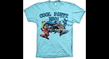 DC Comics Batman Heren Tshirt -L- Cool Party Bro! Blauw