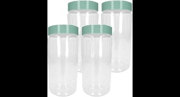 Plasticforte Voorraadpot/bewaarpot - 6x - 550 ml - kunststof - mintgroen - B7 x H16 cm