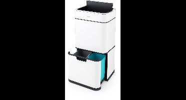 FlinQ Senzaro - 60L Prullenbak Afvalscheiding - Vuilnisbak - Afvalscheidingsprullenbak - Afvalemmer - Bewegingssensor - Wit