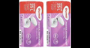 Dumil Pedaalemmerzakken 25L – 80 Stuks – Extra Sterk & Lekvrij – Afvalzakken voor Kleine Prullenbakken