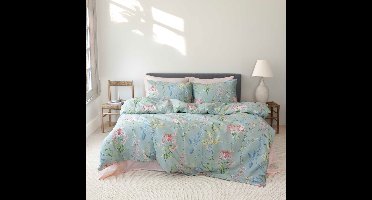 L&G - %100 Katoen Dekbedovertrekset - Eenpersoons - 1 x 140x200 cm dekbedovertrek + 1 x kussensloop 60x70 cm - Beddengoedset - Bedovertrek - Alvin Pampas