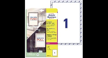 Avery-Zweckform L9001-10 Raametiketten 210 x 297 mm Polypropyleen Wit 10 stuk(s) Weer verwijderbaar Laser (kleur), Lase