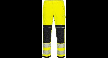 Portwest PW3 Vlamvertragende Modaflame Hi-Vis werkbroek FR406 - Geel/Zwart - 48
