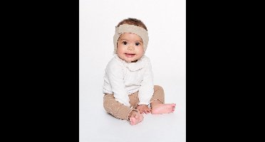 Dooky Baby Gehoorbescherming – Zachte Verstelbare Hoofdband – 0-6 Maanden - Beige – Oeko-Tex Katoen – Licht & Comfortabel