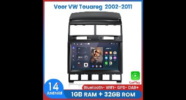 Awesafe Autoradio - Draadloos Apple CarPlay Android Auto - Geschikt Voor VW Volkswagen Touareg 2002 t/m 2011 - 1GB+32GB - Autoradio met navigatie GPS - Radio Scherm