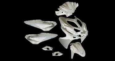 Plaatset Yamaha aerox-R vanaf bj. 2014 9 delig wit glans