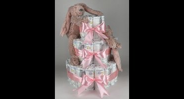 Chouette-Chouette | Luiertaart Meisje | Kraamcadeau | Geboorte Meisje | Babyshower | Happy Horse Konijn Richie Old Pink - Roze