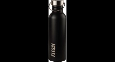 Flessi® RVS Drinkfles 750ml – Enkelwandig & Lichtgewicht – 0% Plastic – BPA-vrij – Lekvrij – RVS Waterfles & Drinkbus voor Volwassenen – RVS dop – Zwart