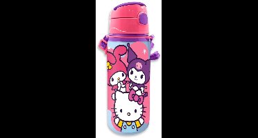 Hello Kitty & Friends Aluminium Drinkfles 600 ml – Roze – Met Kuromi – Lekvrij & Herbruikbaar