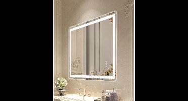 Badkamerspiegel – Led Spiegel – Wandspiegel – Make-up Spiegel – Sfeerverlichting – 70x100 cm – Anti-Fog Functie – Dimbare 3-Kleur Ledverlichting