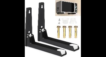 Microwave rack - andhouder van roestvrij staal - 40 cm - zwart
