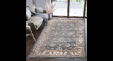 Mazovia Tapijt Blauw Klassiek,Traditioneel Symmetrisch patroon - Woonkamer - Rechthoek Middellange Pool Vloerverwarming OEKO-TEX® Certificaat - 300 x 400 cm