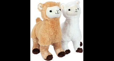 PIA Soft Toys - Set van 2 Pluche Alpaca Knuffels - 2 ass. - 30 cm