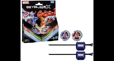 Hasbro Beyblade X and Marvel Collab Captain America 4-70GB vs. Red Hulk 1-80R Action toys