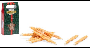 Beeztees Kerstkado Kauwstaven Kip - Hondensnack - 8 stuk