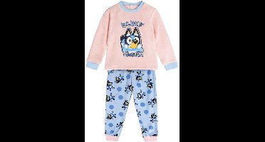 Bluey Fleece Pyjama Kinderen – Hooray! – Blauw & Roze – Officieel Gelicenseerd – Zachte Winter Pyjama
