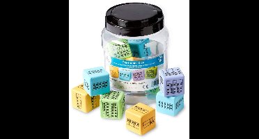 XL foam dobbelstenen getallen - 10-structuur (12 st.)