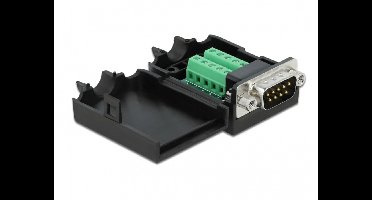 Seriële RS232 connector 9-pins SUB-D (m) met schroefingangen - 10-pins Terminal Block met behuizing / schroeven