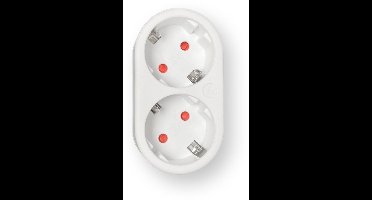 Benson Horizontale stopcontactsplitter - 2 weg - met randaarde - kinderbeveiliging - wit