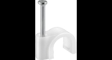 Kabelklemmen met spijker voor kabels tot 10mm - 100 stuks / wit