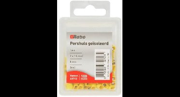 Ratio adereindhuls twin - geïsoleerd - 1mm² - geel - 100 stuks
