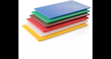 HENDI snijplankenset - HDPE 500 kunststof - gastronorm 1/1 - 530x325 mm, 10 mm dik - HACCP kleurcodering - 6 kleuren, 6 stuks - voor horecakeuken