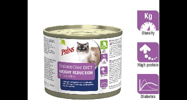 Prins - NatureCare - Diet - Kattenvoer Nat - Weight Reduction & Diabetic - 8 x 200g