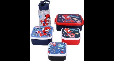 Spidey Lunch Bunch Lunch Set - Drinkbeker - Lunchbox - Snackbox (3in1) - Blauw