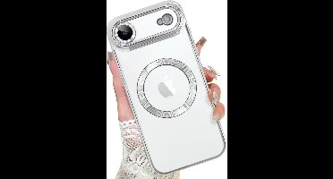 Magsafe Hoesje Geschikt voor iPhone Air hoesje Transparant / Zliver - Lens beschermer – backcover