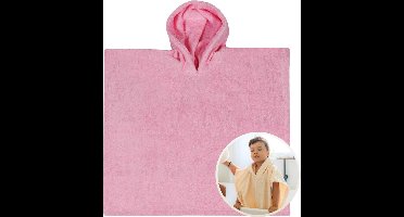 Funnies Badponcho Roze 1 t/m 4 Jaar - 55x55 cm - Jongens - Meisjes - Zachte Badponcho - Omslagdoek voor Kinderen - 100% Katoenen Badstof - Absorberend, Comfortabel en Makkelijk Wasbaar - Perfect na het Zwemmen of Badderen
