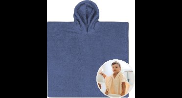 Funnies Badponcho Silk Blue 6 t/m 24 maanden - 45x45 cm - Jongens - Meisjes - Zachte Badponcho - Omslagdoek voor Kinderen - 100% Katoenen Badstof - Absorberend, Comfortabel en Makkelijk Wasbaar - Perfect na het Zwemmen of Badderen