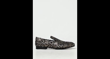 Moschino Logo Print Loafers - Gold