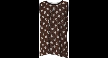 Sleeveless LogoPrint Knit Top - Brown T-Shirts