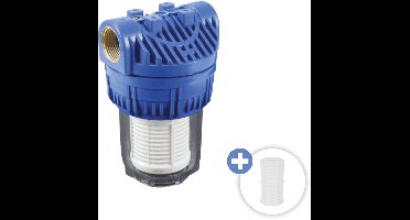 Deltaline - Waterfilter 5" met binnenfilter - Cartridgefilter kunststof - Binnendraad 1" - Incl. Beugel, Sleutel & Extra filter