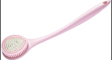 Shower Scratcher - Long Handle Bath Brush (41.5cm) - Soft Hair Exfoliating Body Brush - Suitable for Men and Women (Pink)