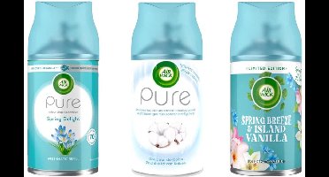 Air Wick - MIX - Spring Delight / Cotton / Spring Breeze Vanille - Voordeelverpakking 3 x 250 ml