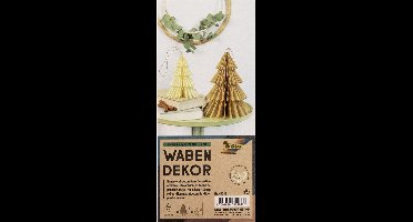 Honingraatdecoratie hygge kerstbomen, set van 2, maten klein/middel.