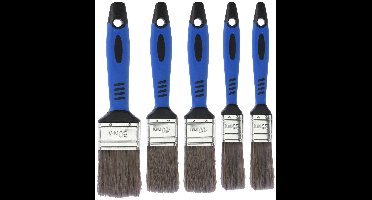 FX Tools Schilderen Verfkwasten setje - 5 delig - platte kwasten - 25-40-50 mm - kunststof