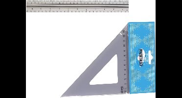 Centrum Tekenset - kunststof - Liniaal en tekendriehoek - school/kantoor spullen