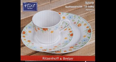 Ritzenhoff & Breker Nora koffieservies 18 delig porselein
