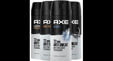 AXE Deo Spray 72H Dry - Set - Leather Coockies / Dark Temptation / Ice Chill / Black - Anti Transpirant - No Sweat