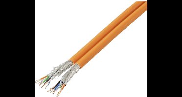 TRU COMPONENTS TC-13577064 Netwerkkabel CAT 7 S/FTP 4 x 2 x 0.24 mm² + 4 x 2 x 0.24 mm² Oranje 100 m