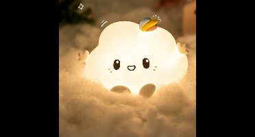 Nachtlampjes voor kinderen, baby-led-nachtlampje met stekker, USB-oplaadbaar aanraakwolknachtlampje voor volwassenen, meisjes en jongens, draagbare nachtlamp voor kinderen, 7-kleurige siliconenlamp