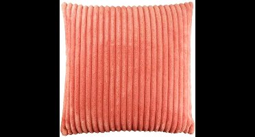 Unique Living - 5 stuks - kussenhoes - sierkussen- hoes - fluweel - ribfluweel - brede rib - oranje - 45 x 45 cm - met rits