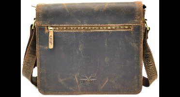 Hunters Messenger tas met omslag Buffelleer H 23cm x B 30cm