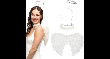 Boland - Set Engel Gabriella Wit - Volwassenen - Vrouwen - Engel - Fantasy - Cosplay - Carnaval - Themafeest