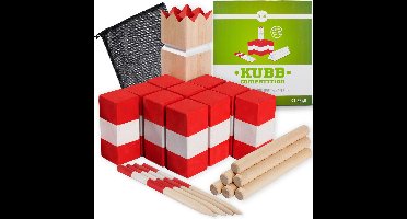Ocean5 Werp spel Kubb Competition Berken rood/wit 9x9x30 cm